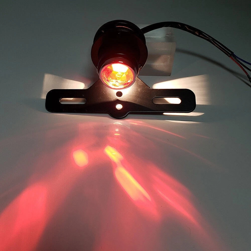 Round Retro Motorcycle Brake Tail Light Lamp Fit Bobber Chopper Cafe Racer