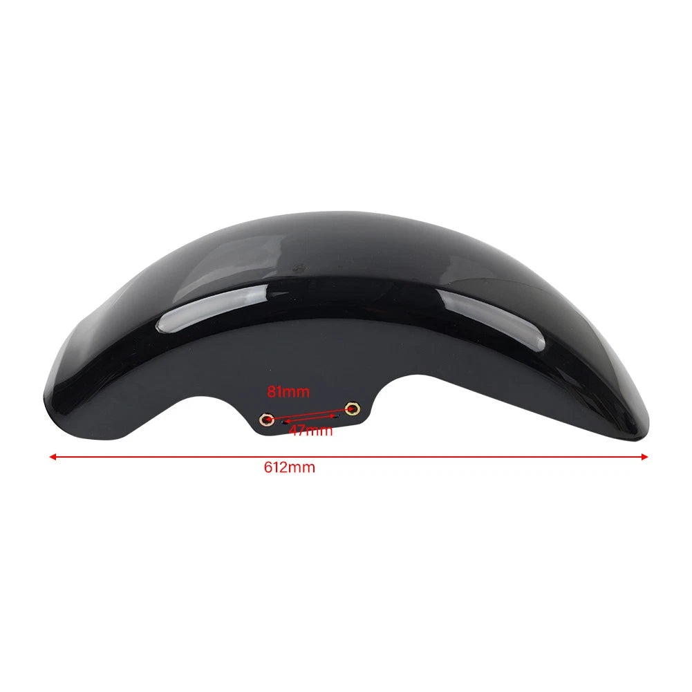 Vivid Black Front Mudguard Cover Fit for Harley-Davidson Softail Fat Boy 2018-24