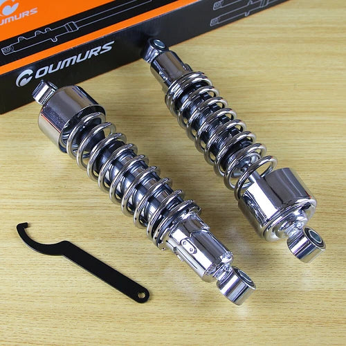 11.75" Chrome Rear Suspension Shock For Harley Sportster Iron 883 1200 XL XR FXR