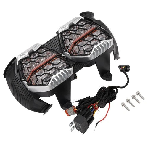 Front LED Hi/Lo DRL Dual Headlight w/ Plug& Play For Harley Road Glide 2015-2024