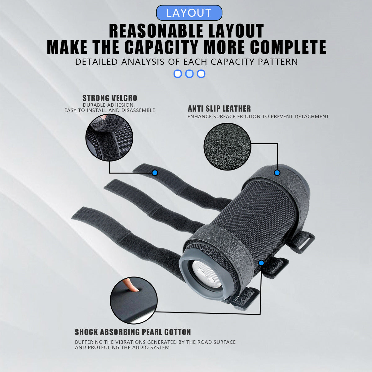 Fixed Strap Portable Bicycle Speaker, Bike Bottle Cage, Mount, MTB, Road Bike, Golf Cart, Motorcycle ATV Accessoreis