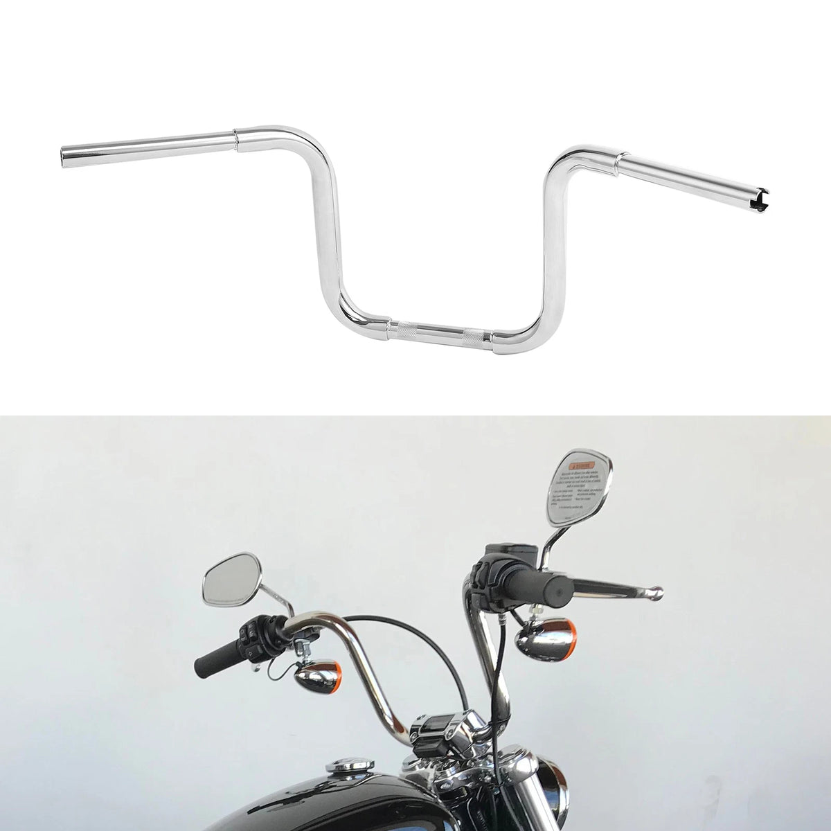10" Rise 1 1/4'' Ape Hanger Bar Handlebar Fit For Harley HD Sportster XL883 1200