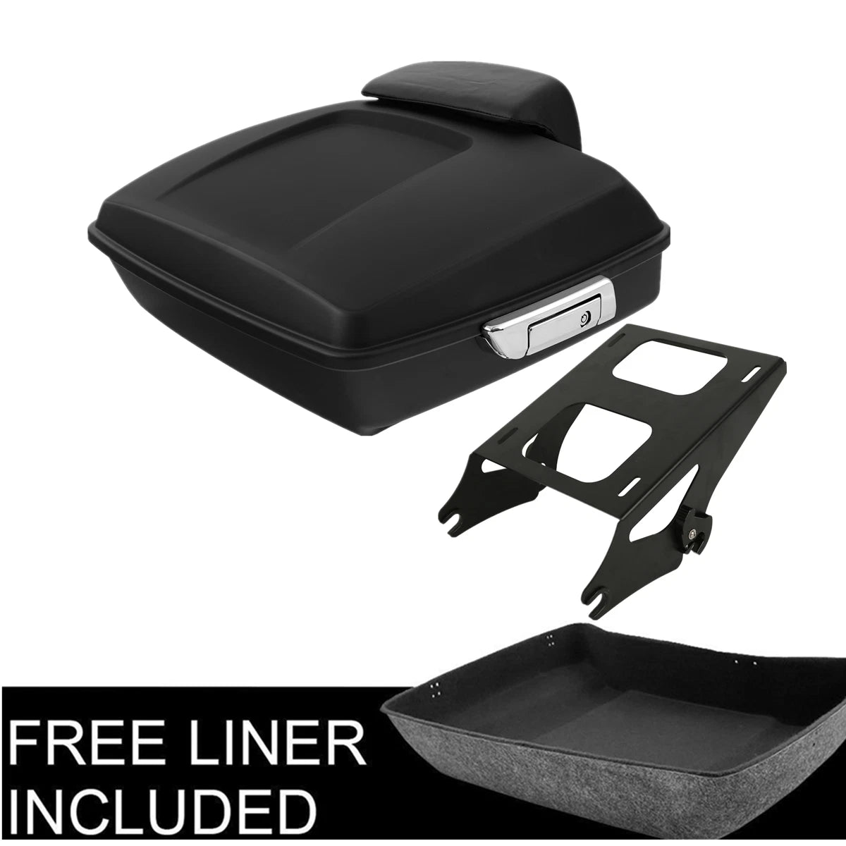 Matte Chopped Trunk Pad Rack Fit For Harley Electra Glide 14-25 23
