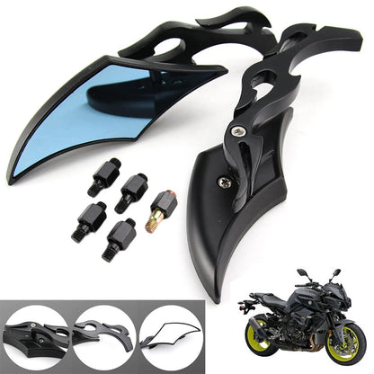 Black Motorcycle Mirrors For Harley Touring Street Glide Road King Softail Dyna