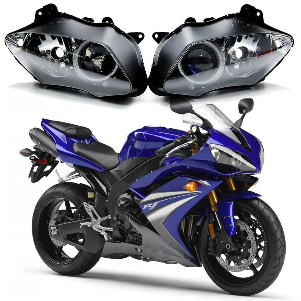 Left+Right Headlight Head Lamp Assembly For Yamaha YZF R1 2007 2008 YZF-R1 07 08