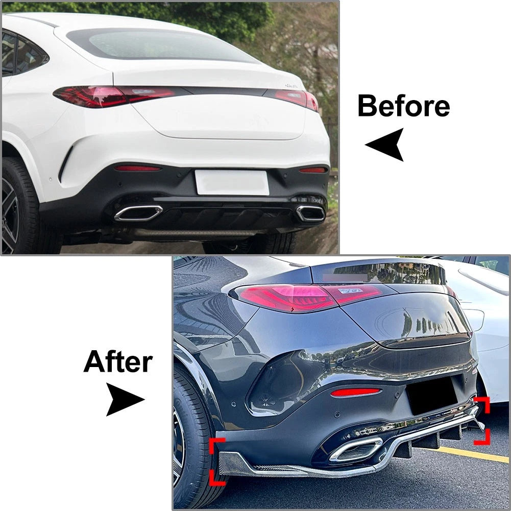 Rear Bumper Splitter Spoiler Lip Black For Mercedes Benz GLC Coupe C254 2023-24