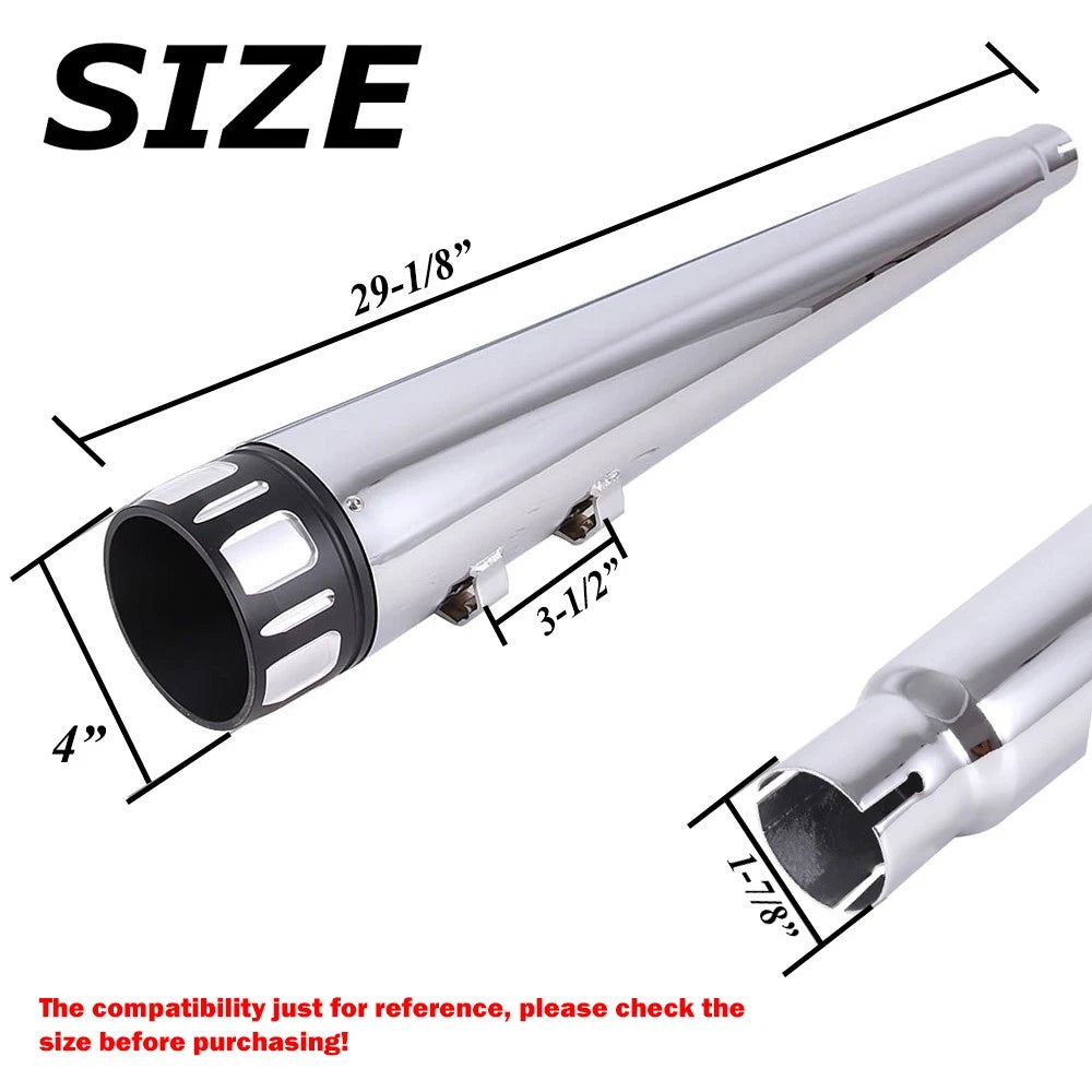 4" Slip On Mufflers Exhaust Pipes For DNA Harley Road Street Electra Glide 95-16
