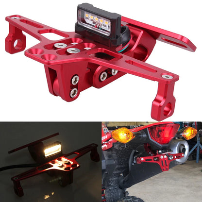 Motorcycle License Plate Bracket Fender Eliminator Kit Tail Tidy Mount LED Light
