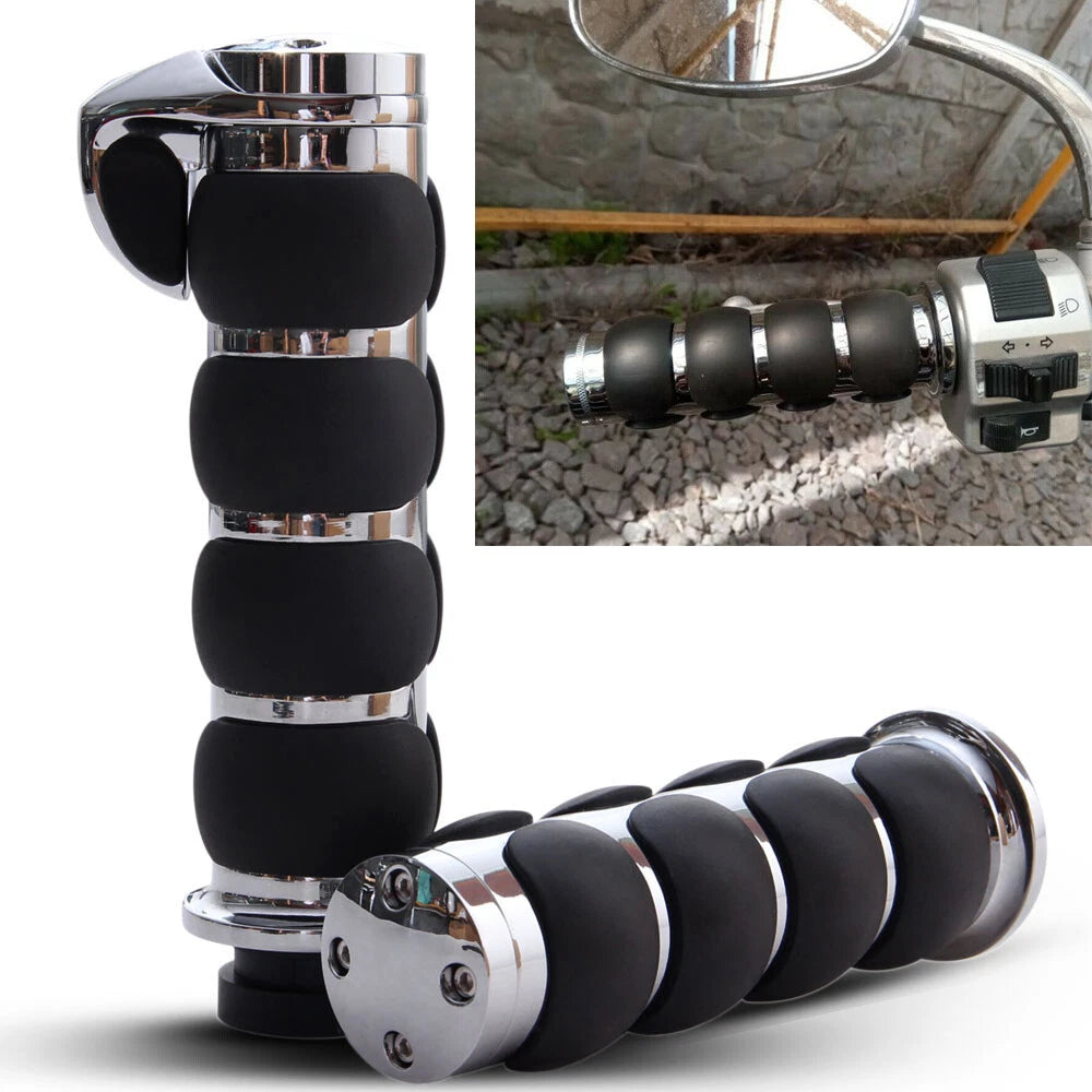 1" Motorcycle Handlebar Hand Grips w/ Throttle For Harley Honda Kawasaki Suzuki