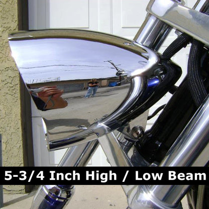 Chrome 5.75 Bullet Headlight For Harley Honda Steed Shadow Cruise Chopper Custom