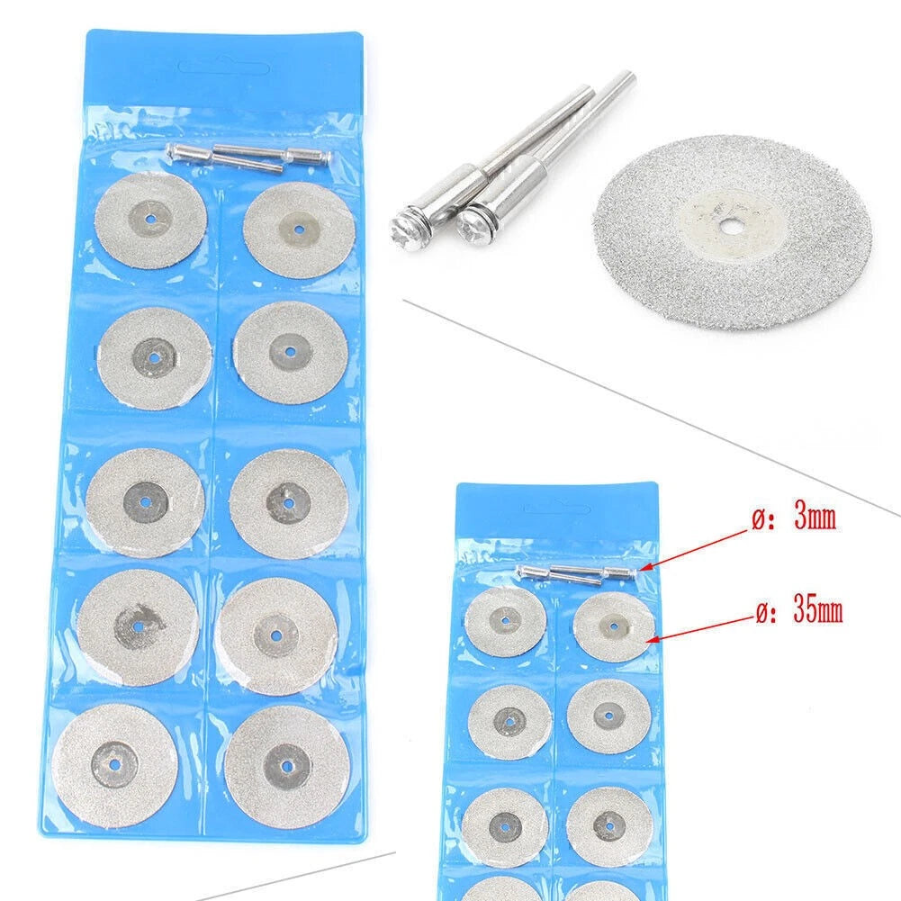 10pcs 35mm Diamond Cutting Wheel Disc Cutter Cut-off Stone Metal Rotary Tool US