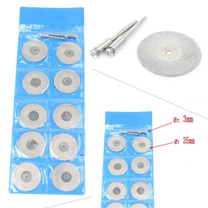 10pcs 35mm Diamond Cutting Wheel Disc Cutter Cut-off Stone Metal Rotary Tool US