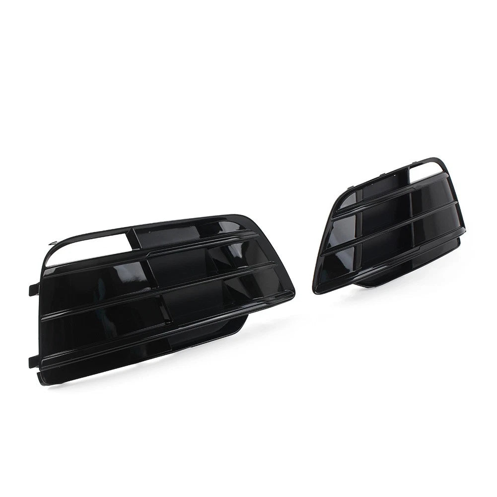 1 Pair Black Front Bumper Fog Light Grille Cover For Audi Q5 SQ5 2018-2022
