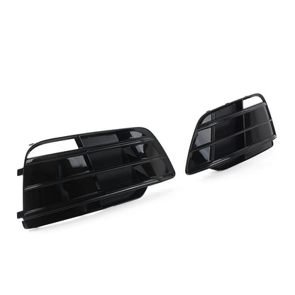 1 Pair Black Front Bumper Fog Light Grille Cover For Audi Q5 SQ5 2018-2022