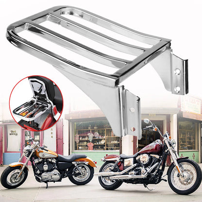 Chrome Sissy Bar Backrest Luggage Rack For Harley Heritage Softail Fatboy Dyna