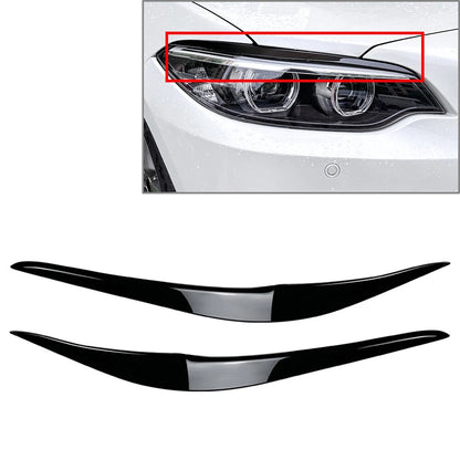Headlights Eyebrow Cover Trim For BMW 2 Series F22 F23 F87 M2 2 Door 14-21 Black
