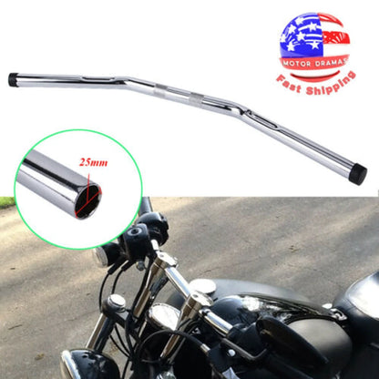 1"  Chrome Handlebar Drag Bar For Harley Sportster XL883 XL1200 Universal