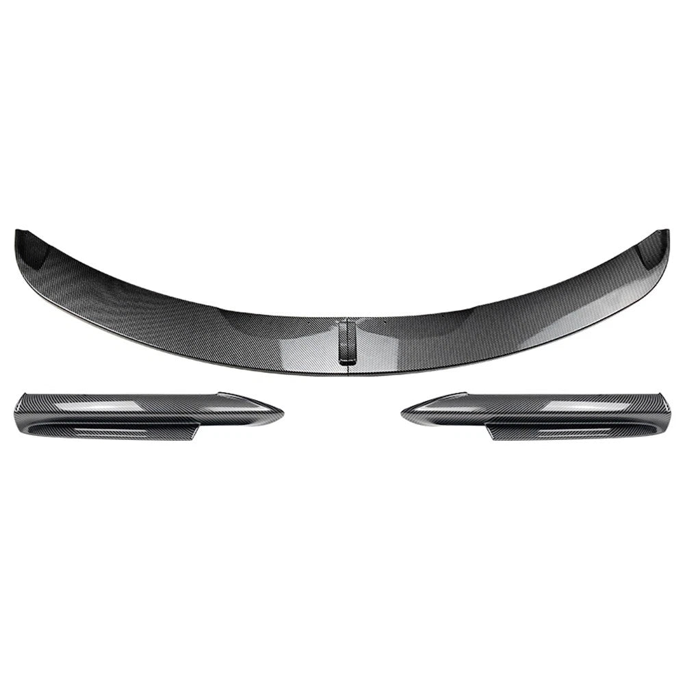 Front Bumper Spoiler Lip+Side Splitter Cover Trim For BMW 3 Series E90 Carbon