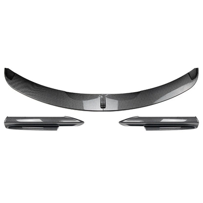 Front Bumper Spoiler Lip+Side Splitter Cover Trim For BMW 3 Series E90 Carbon