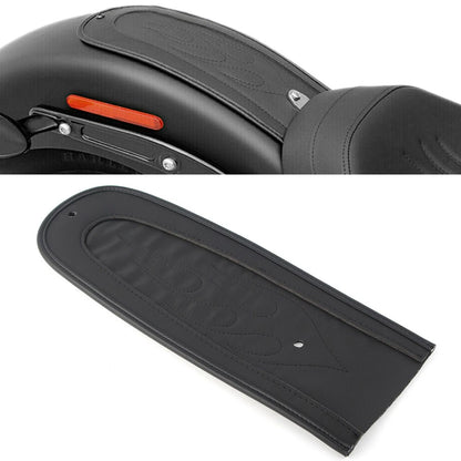 Flame Stitch Leather Rear Fender Bib For Harley Dyna 2006-2017 Motorcycle Black