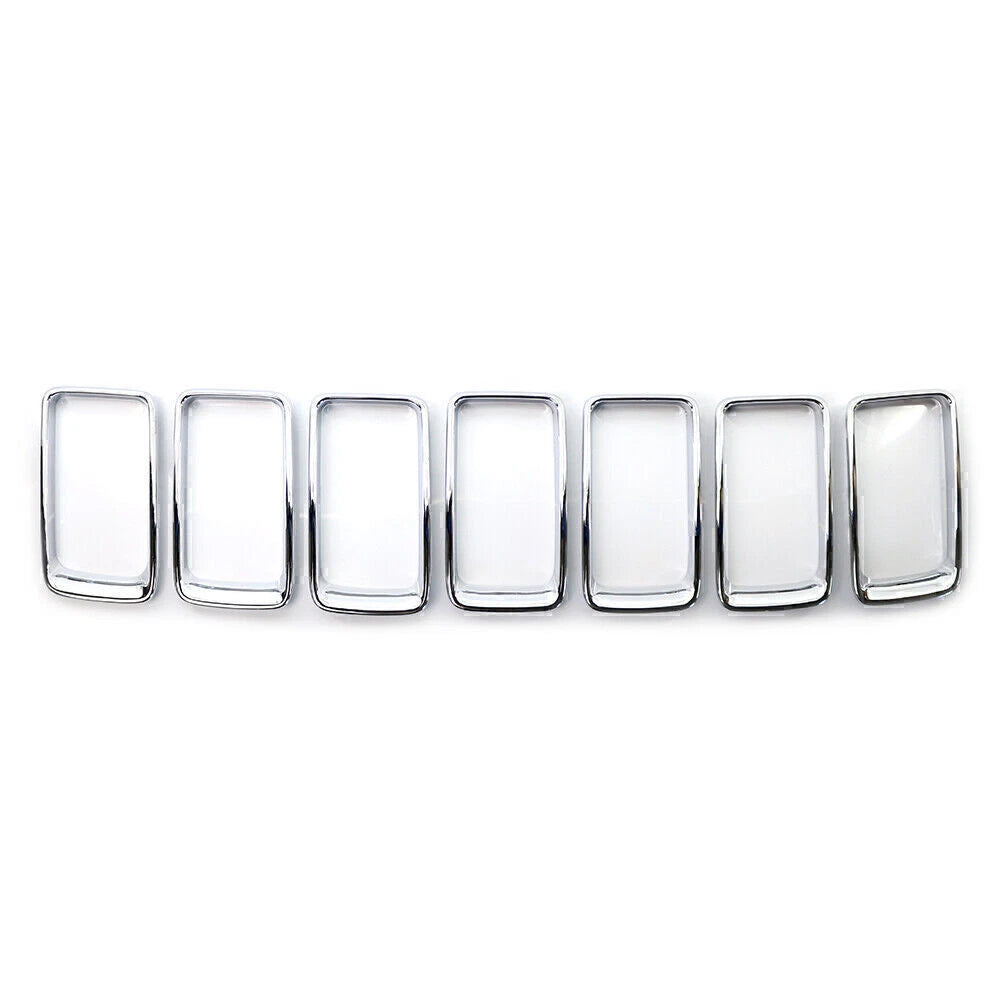 Front Grille Grill Insert Ring Trim Cover For Jeep Grand Cherokee 2014-16 Chrome