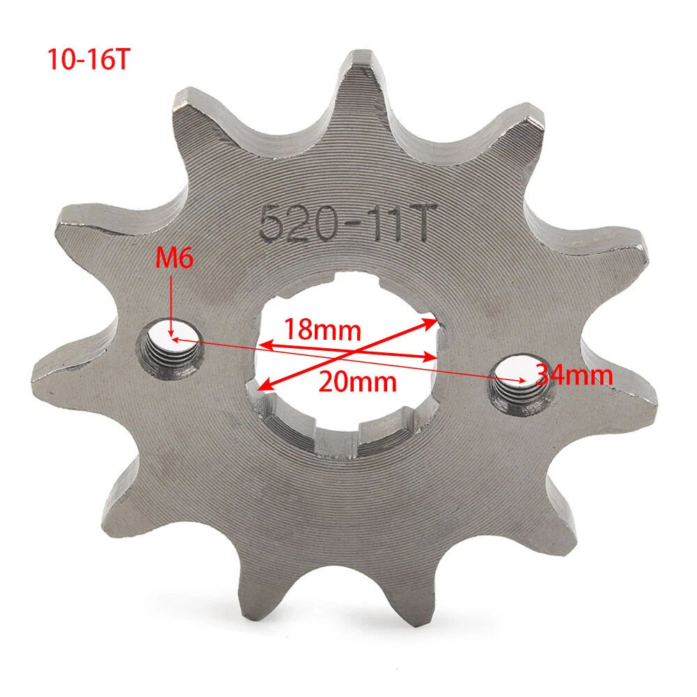 Chain Front Sprocket Cog Fit 125cc-250cc Dirt Pit Bike ATV Go Kart 520-10T 20mm