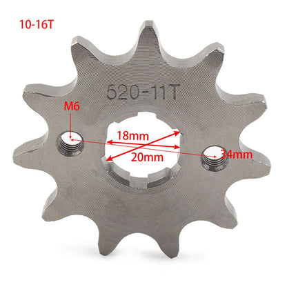 Chain Front Sprocket Cog Fit 125cc-250cc Dirt Pit Bike ATV Go Kart 520-10T 20mm