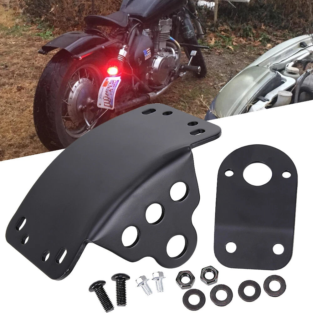 3/4" Motorcycle Side Mount License Plate Light Bracket For Harley Chopper Bobber