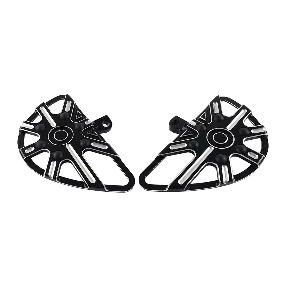 2x Black Motorbike Rear Passenger Footrest Floorboard For Harley Touring Softail