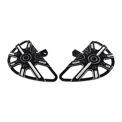 2x Black Motorbike Rear Passenger Footrest Floorboard For Harley Touring Softail