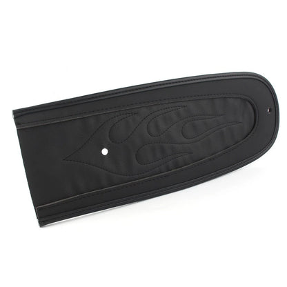 Flame Stitch Leather Rear Fender Bib Black For Harley Dyna 2006-2017 Motorcycle