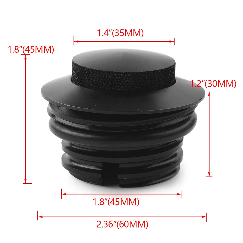 Fuel Tank Cover Flush Pop Up Reservoir Gas Cap Vented Fit Harley Davidson Black