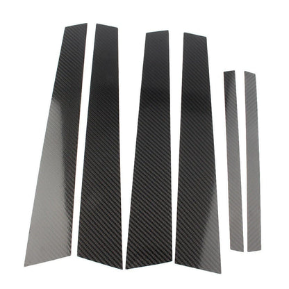 Window B Pillar Trim Cover Set Carbon Fiber Fit BMW 3 Series E46 1998-2004