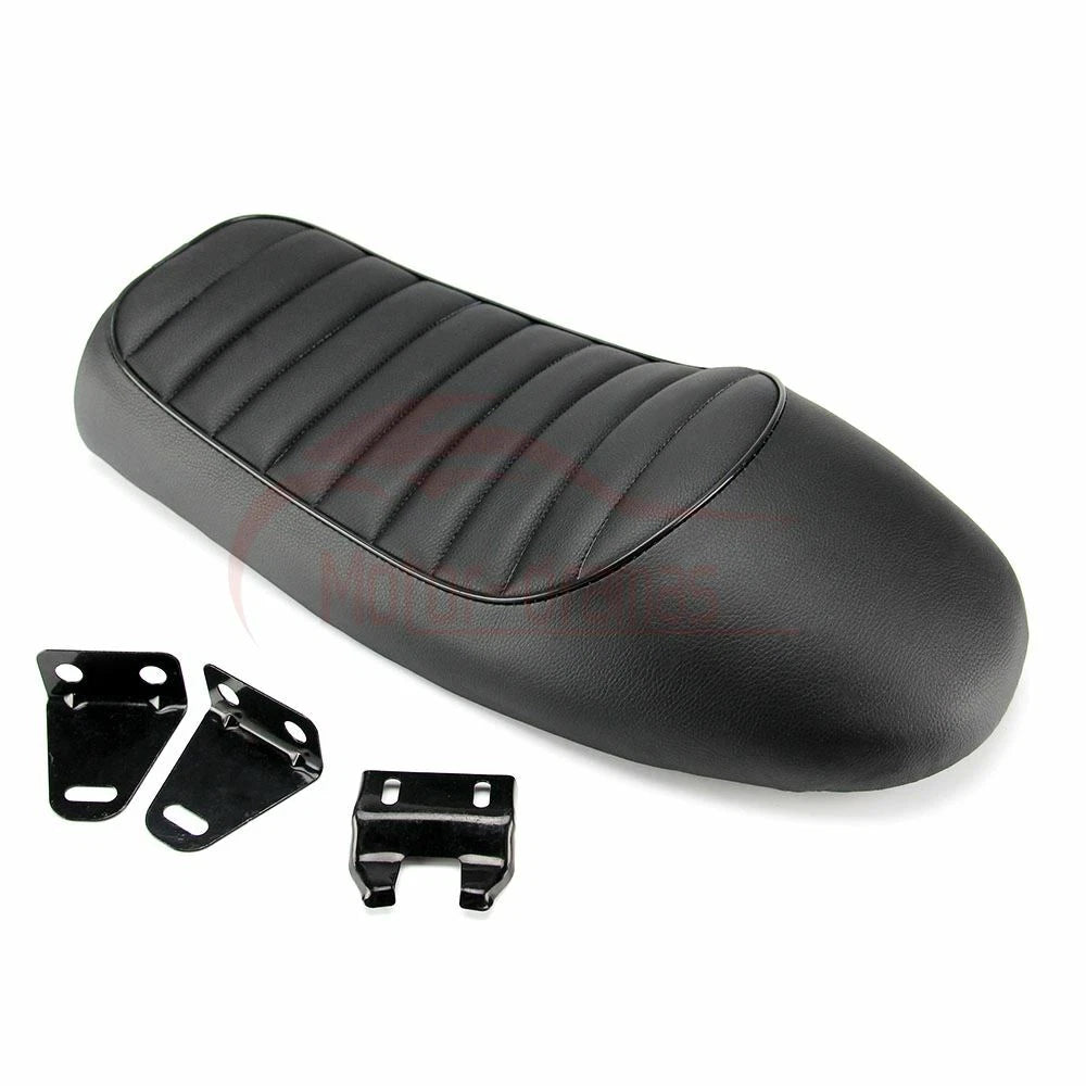 Universal Motorcycle Cafe Racer Seat Hump Saddle Black For Honda Yamaha Suzuki