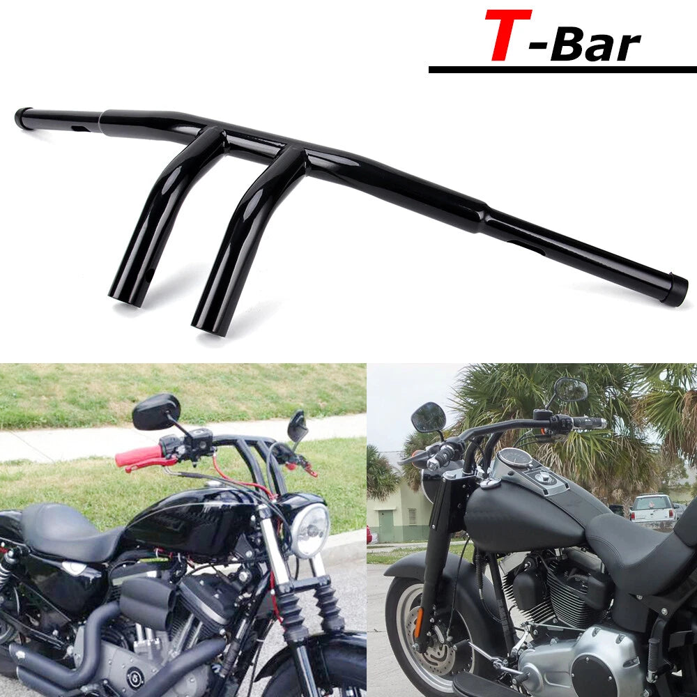 1-1/4" BLACK 8" RISE T-BARS HANDLEBARS DRAG BARS DRAG BAR FOR HARLEY MOTORCYCLE