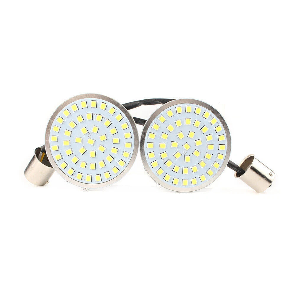 2" 1156 LED Turn Signal Inserts Style Amber Light for Harley Davidson 2pc