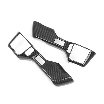 2* Steering Wheel Button Cover Trim Carbon Fiber Black For Toyota Tacoma 2016-19