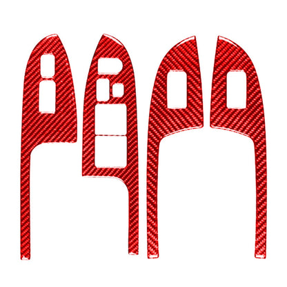 Carbon Fiber Window Lift Panel Switch Cover Trim For Honda Accord 2003-2007 Red