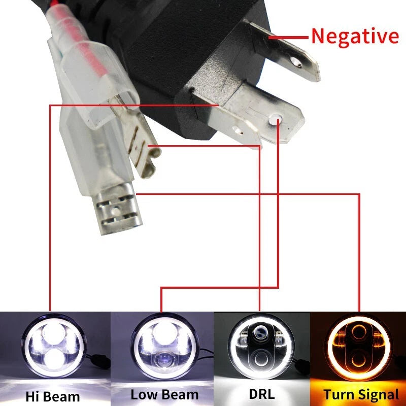 5-3/4 5.75 inch Round LED Headlight Halo Car Motorcycle DRL for Harley Dyna