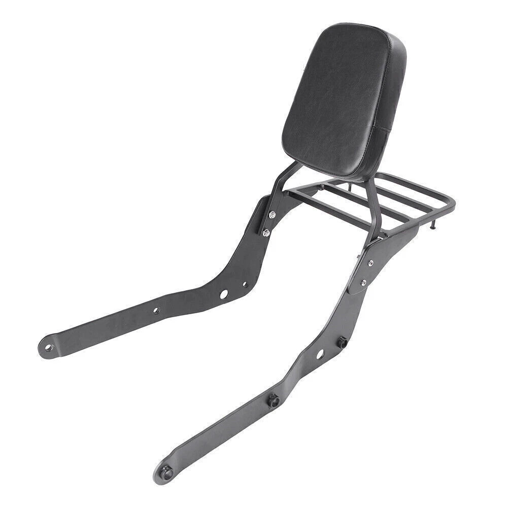 Steel Backrest Sissy Bar & Rack Black Fit for Honda Shadow VT750C Aero 2004-2012