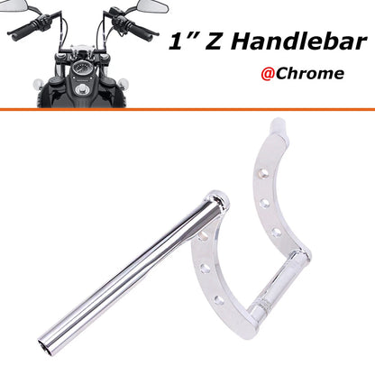 Chrome Drag Handlebar 1" Z Bars For Harley Sportster XL 883 1200 Softail Dyna US