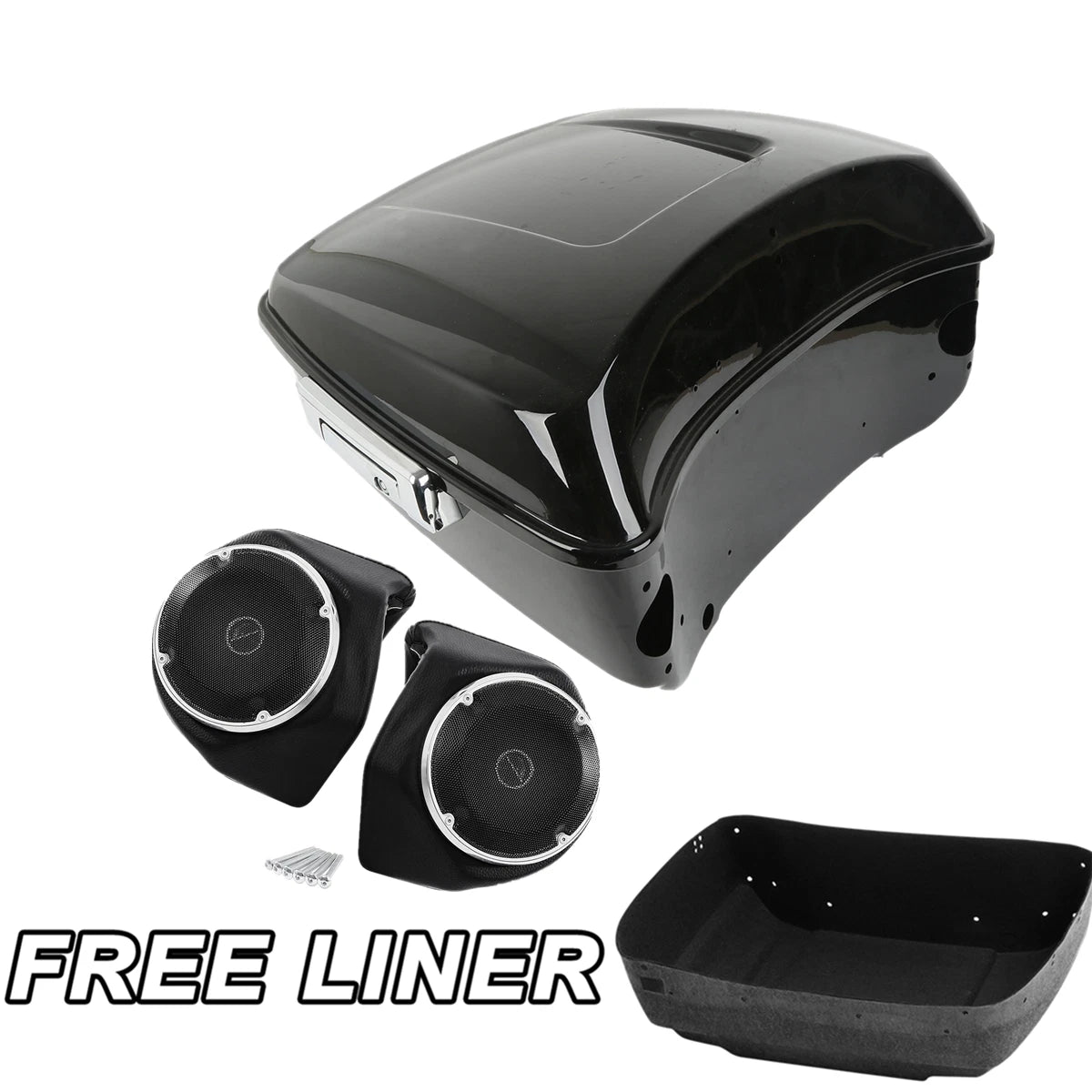 King Trunk & 6.5" Speaker Luggage For Harley Tour Pack Touring Road King 2014-25