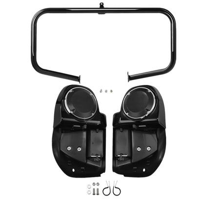 Lower Vented Fairings Speaker Pod Engine Guard Bar For Harley Street Glide 14-24