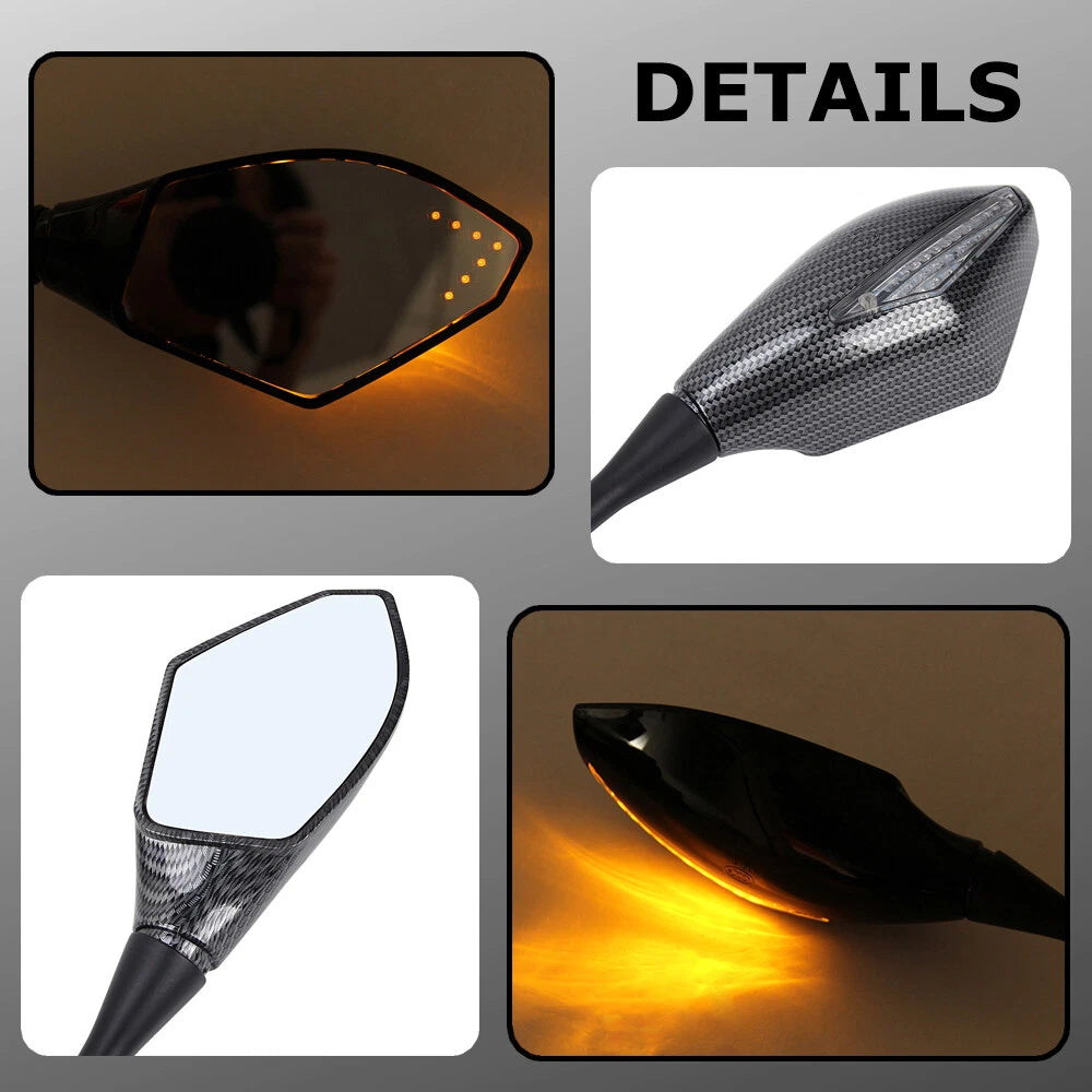 Integrated LED Mirrors For Honda CBR600RR 03 2004 2005 2006 2007 2008 2009 2010