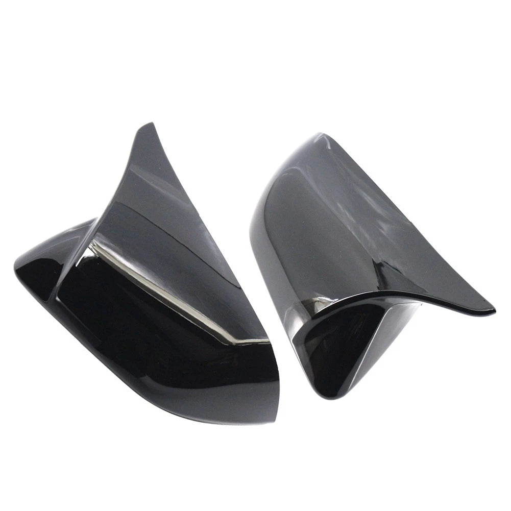 Rearview Side Mirror Cover Caps Glossy Black For Ford Mustang 2015-2023