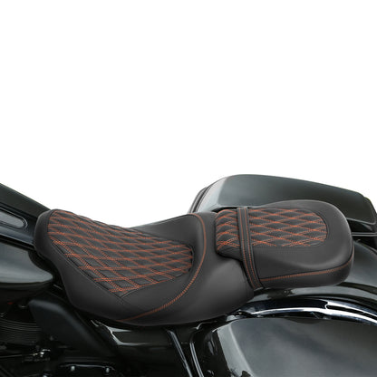 Rider Passenger Pillion Seat Fit For Harley Touring Street Glide 09-23 22 Black