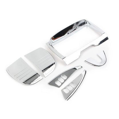 Tri Line Gauge Stereo Accent Set For Harley Touring Street Glide 2014-22 Chrome