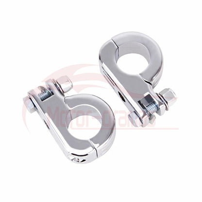 Chrome 1.25" 1-1/4" Foot Pegs Mounting Kit For Harley Highway Engine Guard Bars