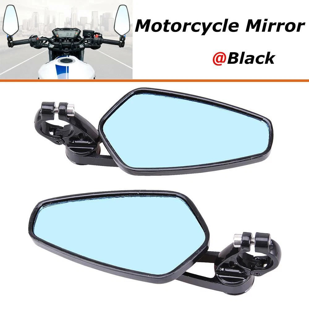7/8" Motorcycle Handle Bar End Rearview Side Mirrors For Yamaha Honda Suzuki