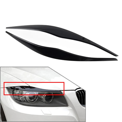 Headlight Eyelid Eyebrow Cover For BMW 3 Series E90 E91 2006-2011 Gloss Black